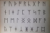Anglo-Saxon runes printed on paper