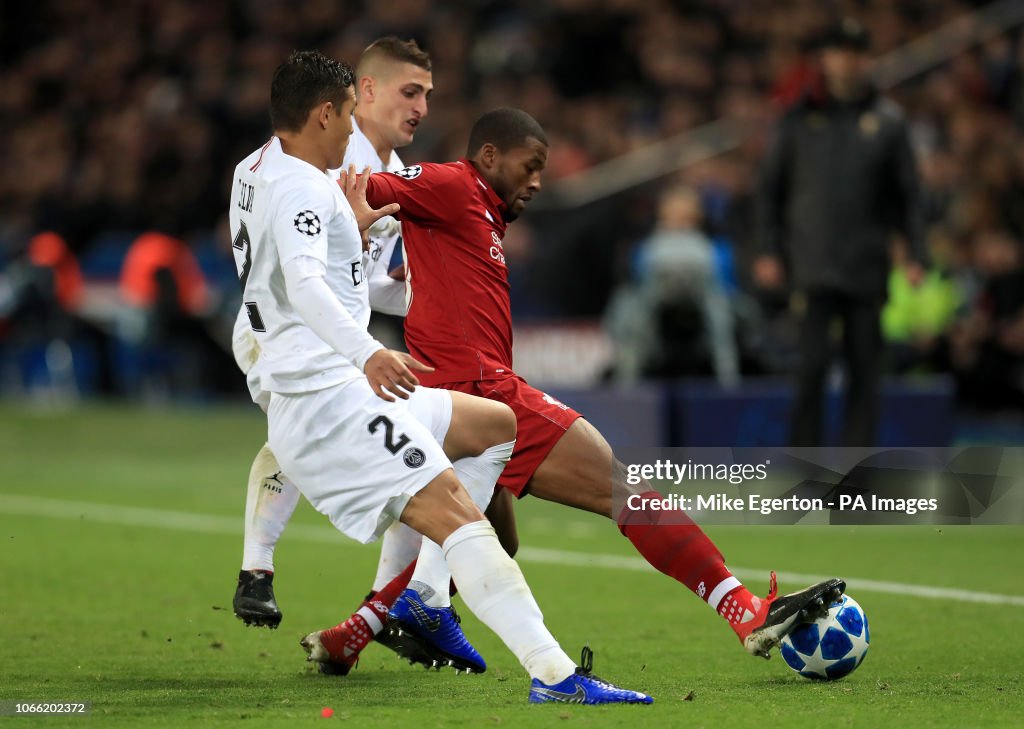 Paris Saint-Germain v Liverpool - UEFA Champions League - Group C - Parc Des Princes