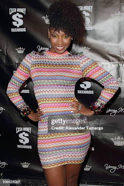 Wanita 'D Woods' Woodgett attends Lil Wayne Welcome Home party hosted by Cash Money Records on November 7, 2010 in Miami, Florida.