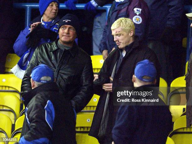 Celtic midfielder Neil Lennon watches his former club during the Leeds United v Leicester City FA Barclaycard Premiership match at Elland Road,...