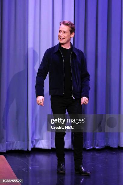 Episode 0970 -- Pictured: Actor Macaulay Culkin arrives to the show on November 28, 2018 --