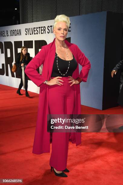 Brigitte Nielsen attends the European Premiere of "Creed II" at BFI IMAX on November 28, 2018 in London, England.