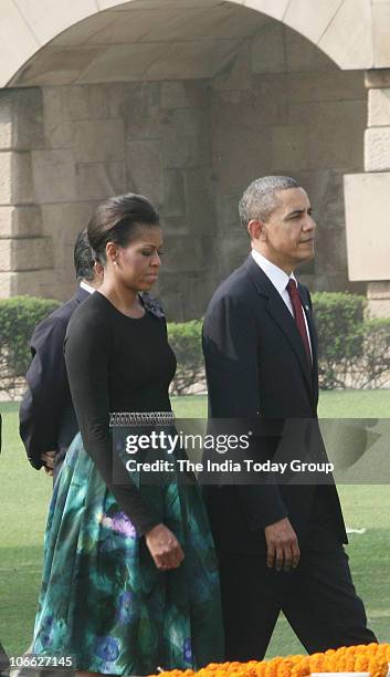 President Barack Obama and his wife Michelle Obama visit Mahatma Gandhi's memorial Rajghat and pay tribute to the father of the nation on Monday,...