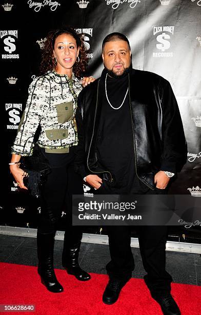 Khaled and wife arrive at Lil Wayne Welcome Home Party hosted By Cash Money Records on November 7, 2010 in Miami, Florida.