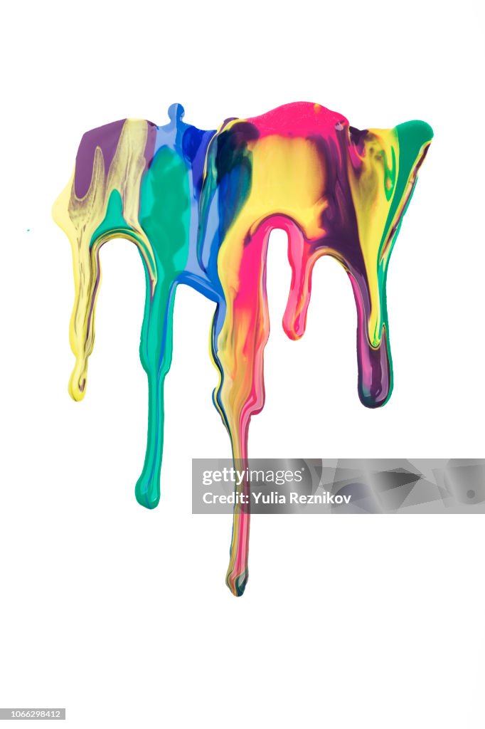 Falling colorful drops of paint