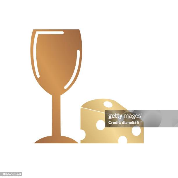 elegant wine icons in black and gold - copper bars stock illustrations
