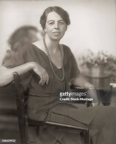 American humanitarian and social activist Eleanor Roosevelt , the wife of Franklin Delano Roosevelt who was elected President of the United States in...