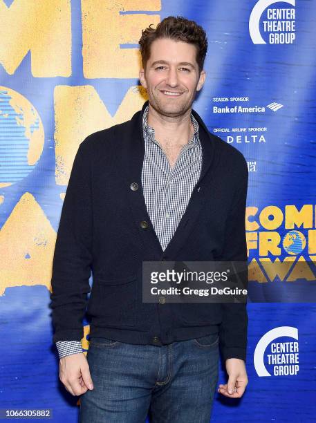 Matthew Morrison arrives at the "Come From Away" Opening Night Performance at Ahmanson Theatre on November 28, 2018 in Los Angeles, California.