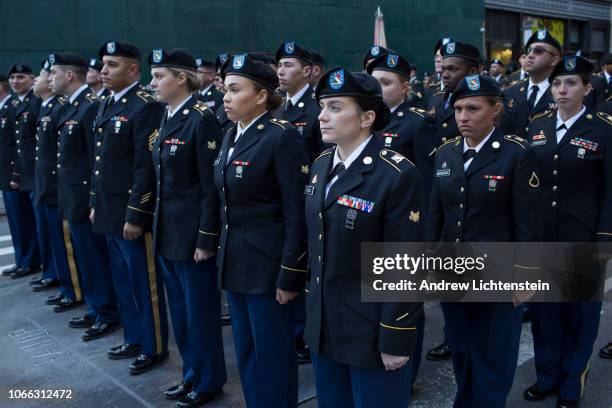 New York City hosts its annual Veteran's Day parade as crowds watch troops, national guard units, military academies and ROTC programs march up 5th...