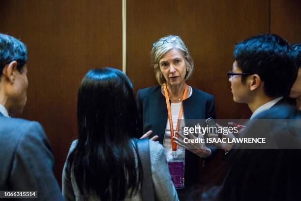 This picture taken on November 27, 2018 shows Jennifer Doudna , who co-created CRISPR, a technique which allows scientists to remove and replace a...