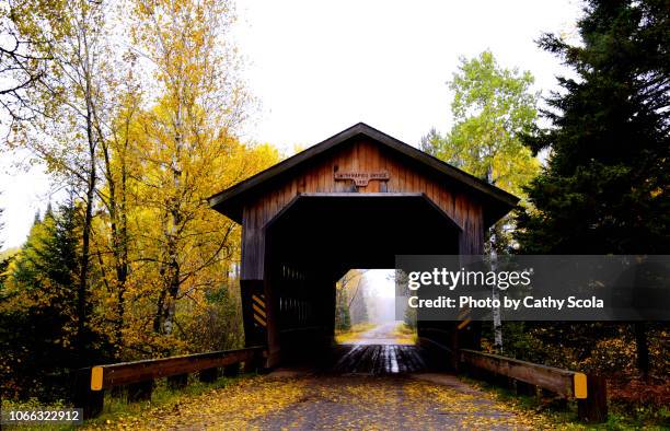 covered bridge - autumn covered bridge stock pictures, royalty-free photos & images