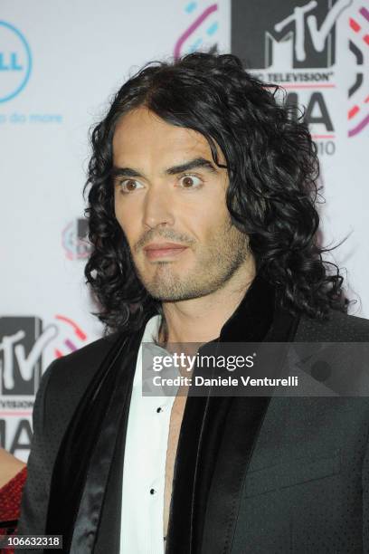 Russell Brand attends the MTV Europe Music Awards 2010 at La Caja Magica on November 7, 2010 in Madrid, Spain.