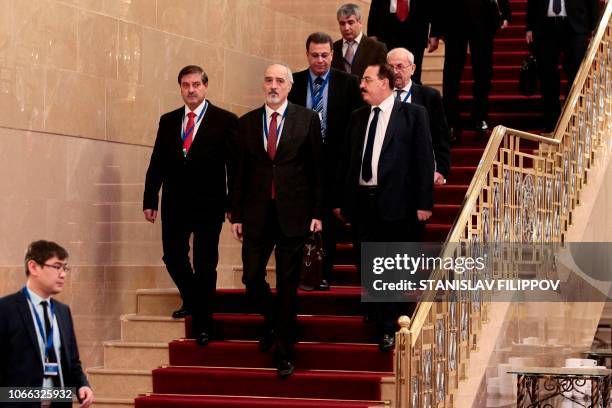 Syrian chief negotiator and Ambassador of the Permanent Representative Mission of Syria to the United Nations Bashar al-Jaafari attends the plenary...