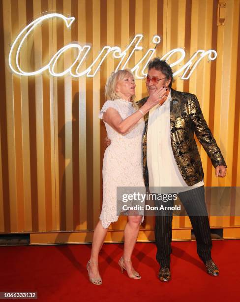 Christa Billich and Charles Billich attends the Cartier Precious Garage Party on November 29, 2018 in Sydney, Australia.