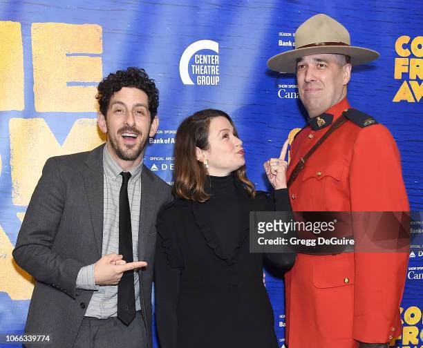 Katie Lowes and husband Adam Shapiro arrive at the "Come From Away" Opening Night Performance at Ahmanson Theatre on November 28, 2018 in Los...