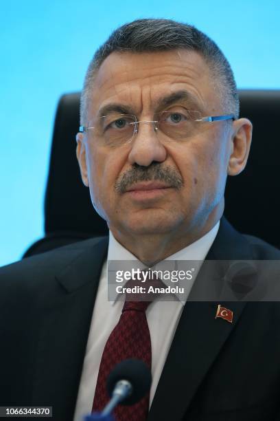 Vice President of Turkey Fuat Oktay participates in the closing session of the Standing Committee for Economic and Commercial Cooperation of the...