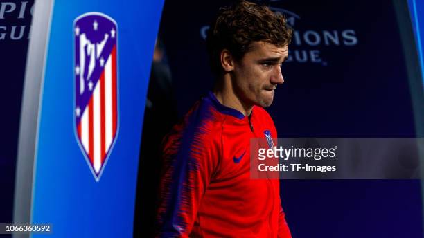 Antoine Griezmann of Atletico de Madrid looks on during the Group A match of the UEFA Champions League between Club Atletico de Madrid and AS Monaco...