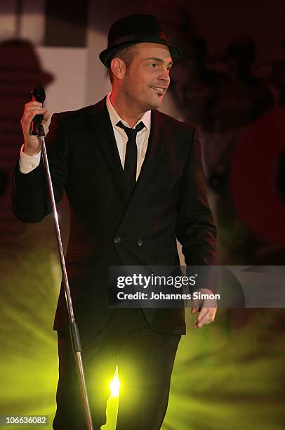 Roger Cicero performs on stage during the Laureus Media Award 2010 at Grand Tirolia Golf & Ski Resort on November 8, 2010 in Kitzbuehel, Austria.