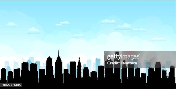 philadelphia (all buildings are complete and moveable) - philadelphia pennsylvania stock illustrations