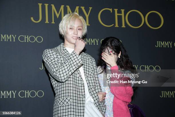 Singer Kim Hyo-Jong and Former member of girl group 4minute, Hyun-A attend the photocall for Jimmy Choo 'Diamond Sneakers' Launch on November 29,...