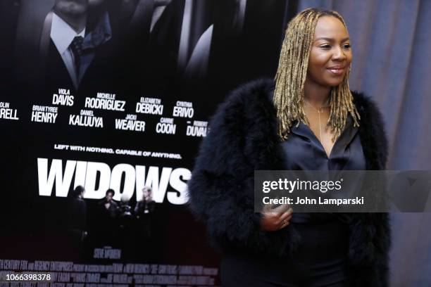 Opal Tometi attends "Widows" New York Special Screening at Brooklyn Academy of Music on November 11, 2018 in New York City.