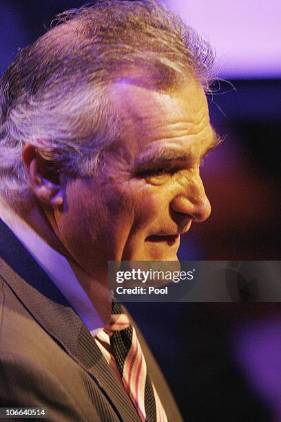 Adam Bonynge, the son of Dame Joan Sutherland, speaks during the Dame Joan Sutherland Memorial Service at the Sydney Opera House on November 9, 2010...