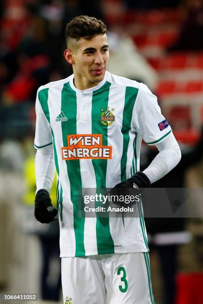 Mert Muldur of Rapid Wien celebrates after a goal during UEFA Europa League Group G soccer match between Spartak Moscow and Rapid Wien at the Stadion...