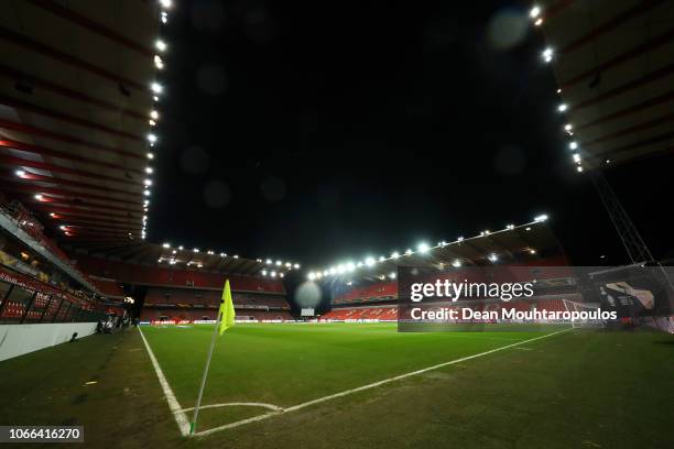 General view inside the stadium prior to the UEFA Europa League Group J match between Royal Standard de Liege and Sevilla at Stade Maurice Dufrasne...