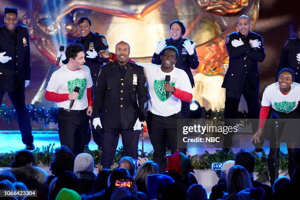 Pictured: Pal Cops and Kids Chorus in NYC perform during the 2018 Christmas in Rockefeller Center --