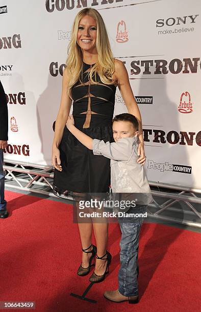 Actors Gwyneth Paltrow and Gabe Sipos attend the "Country Strong" Premiere at Regal Green Hills on November 8, 2010 in Nashville, Tennessee.