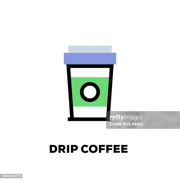 drip coffee line icon - making espresso stock illustrations