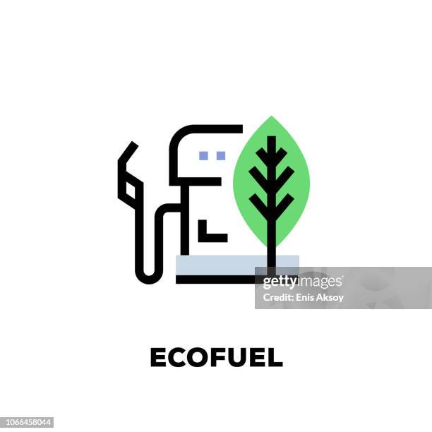 ecofuel line icon - diesel fuel stock illustrations