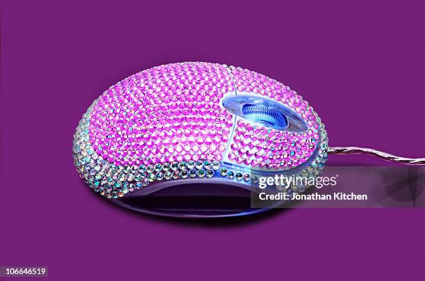 a computer mouse close up covered in jewels - bling bling ストックフォトと画像