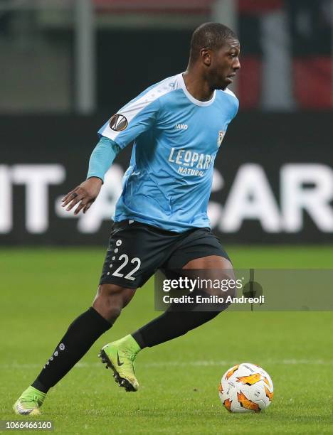 Stelvio Cruz of F91 Dudelange in action during the UEFA Europa League Group F match between AC Milan and F91 Dudelange at Stadio Giuseppe Meazza on...