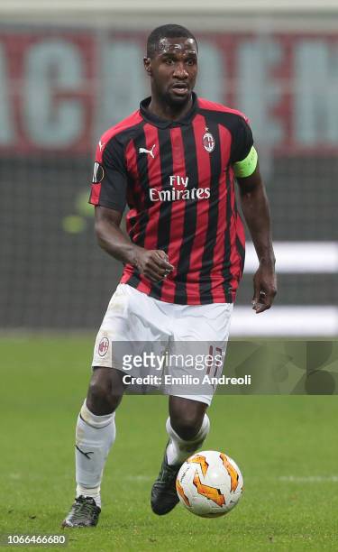 Cristian Zapata of AC Milan in action during the UEFA Europa League Group F match between AC Milan and F91 Dudelange at Stadio Giuseppe Meazza on...