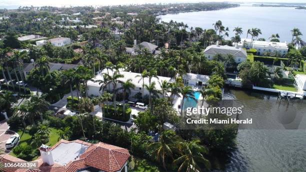 The home of Jeffrey Epstein has a large waterfront footprint in the Town of Palm Beach, not far from President Trump's Mar-a-Lago.