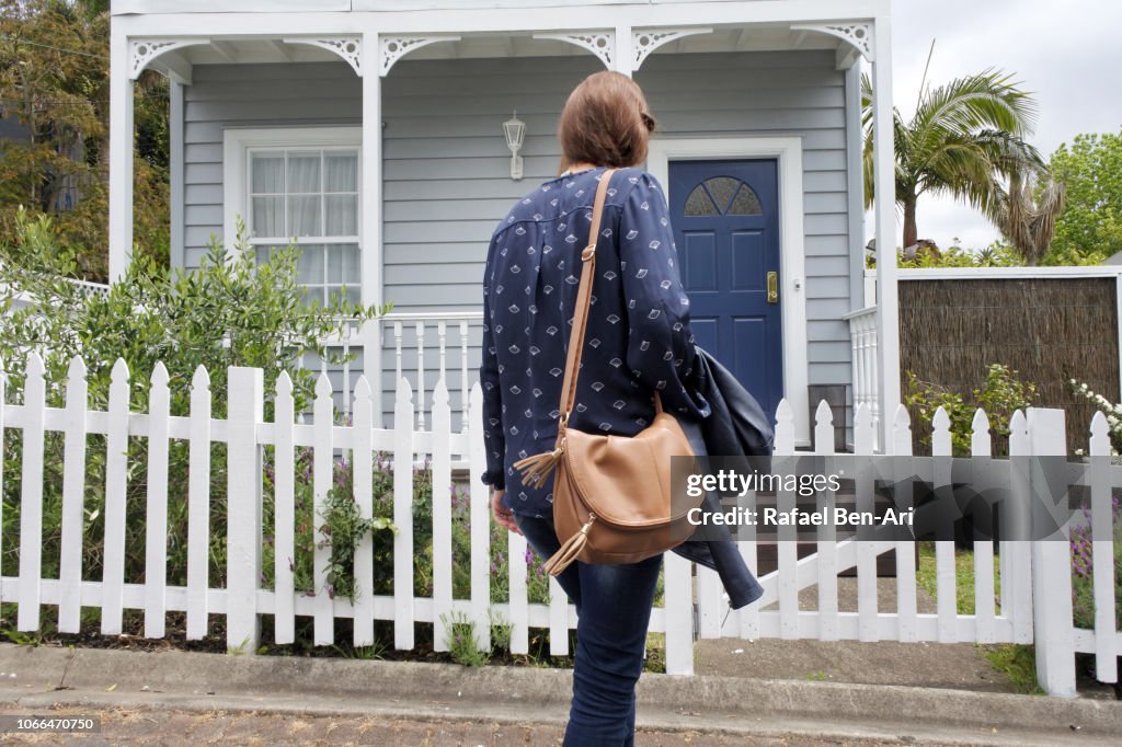 Woman Returning Back Home from Work