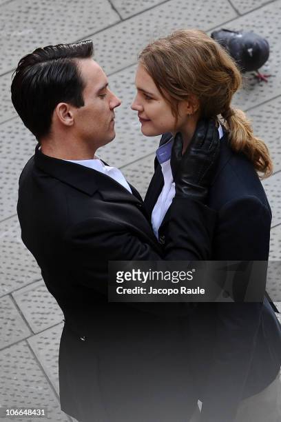 Jonathan Rhys-Meyers and Natalia Vodianova are seen filming on location for "Belle du Seigneur" on November 9, 2010 in Camogli, Italy.