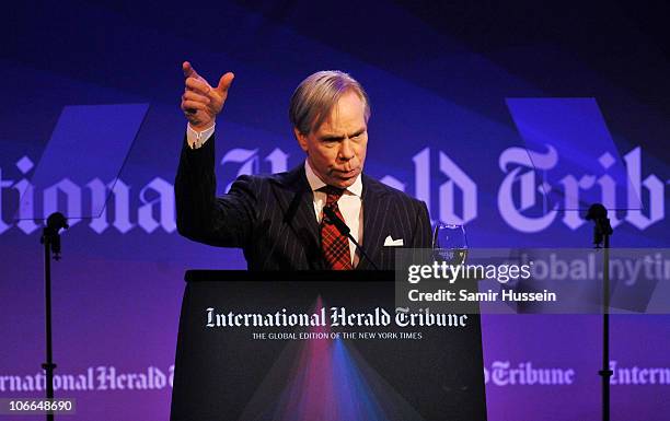 Designer Tommy Hilfiger attends Day 1 of the International Herald Tribune Heritage Luxury Conference at theInterContinental Hotel on November 9, 2010...