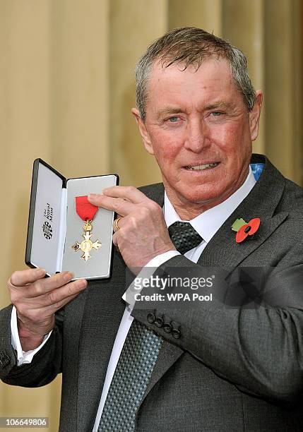 Actor John Nettles with his Officer of the British Empire medal, after it was presented to him by Queen Elizabeth II at Buckingham Palace on 9...
