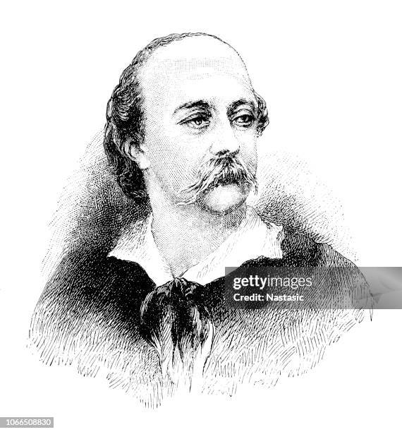 gustave flaubert ( 12 december 1821 – 8 may 1880) was a french novelist - scriptwriter stock illustrations