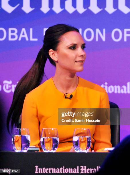 Guest speaker Victoria Beckham attends Day 1 of the International Herald Tribune Heritage Luxury Conference at the InterContinental Hotel on November...