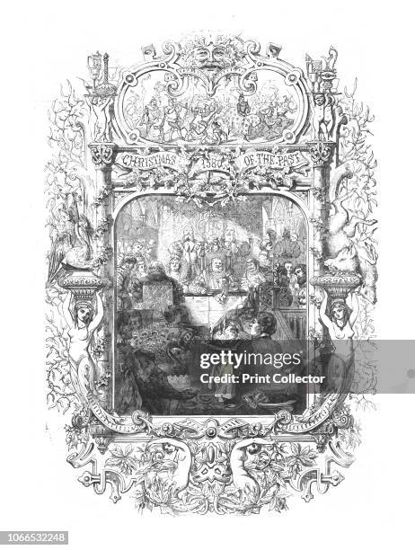 Christmas of the Past, 1580', . 19th-century imagining of Elizabethan Christmas celebrations. Published in The Illustrated London News, 21 December...