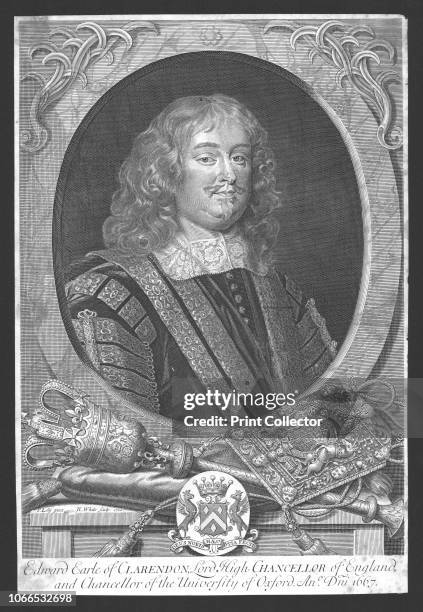Edward Earl of Clarendon . Portrait of Edward Hyde, 1st Earl of Clarendon , who served as Lord Chancellor to King Charles II from 1658 until 1667,...