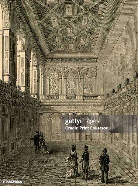 Interior of Haberdashers' Hall, 1876', . Gresham Street headquarters of the Worshipful Company of Haberdashers, one of the livery companies of the...