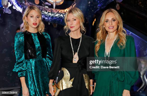 Princess Maria-Olympia of Greece and Denmark, Marie-Chantal, Crown Princess of Greece and Pia Getty attend the Claridge's Zodiac Party hosted by...