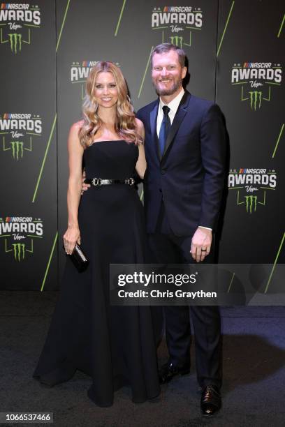 Dale Earnhardt Jr. And his wife Amy attends the Monster Energy NASCAR Cup Series Awards Celebration at the Wynn Las Vegas on November 29, 2018 in Las...