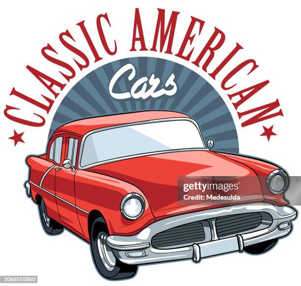 vintage car - vehicle hood stock illustrations