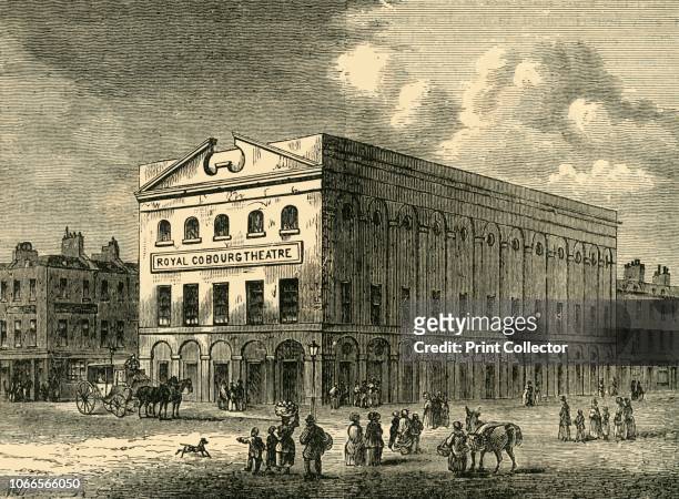 The Old Coburg Theatre in 1820', . Tthe Royal Coburg Theatre in Lambeth, south London was established in 1818. It was later renamed the Royal...