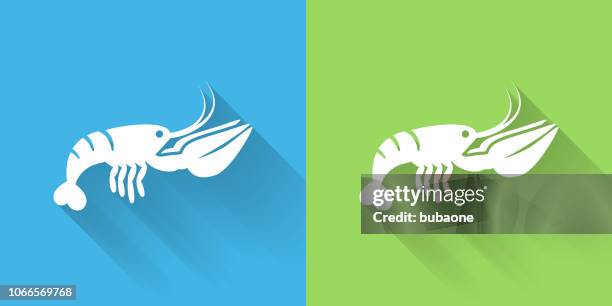 lobster icon with long shadow - surf and turf stock illustrations